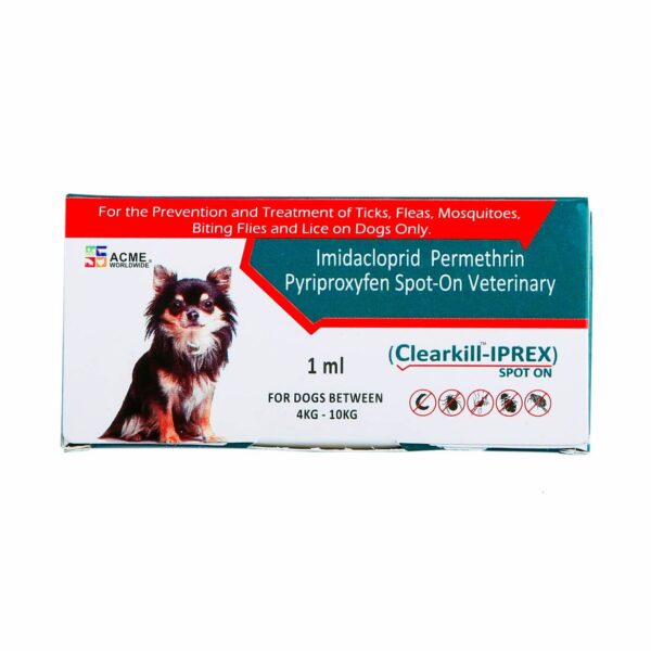 Clearkill- Iprex is a veterinary medicine for dogs to treat fleas and ticks, ticks and fleas remover