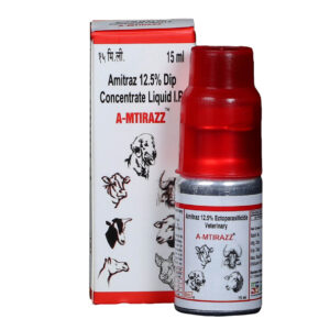 Amitraz Dip Concentrate Liquid 12.5 % Flea And Tick Solution for Cattle, 15 ml